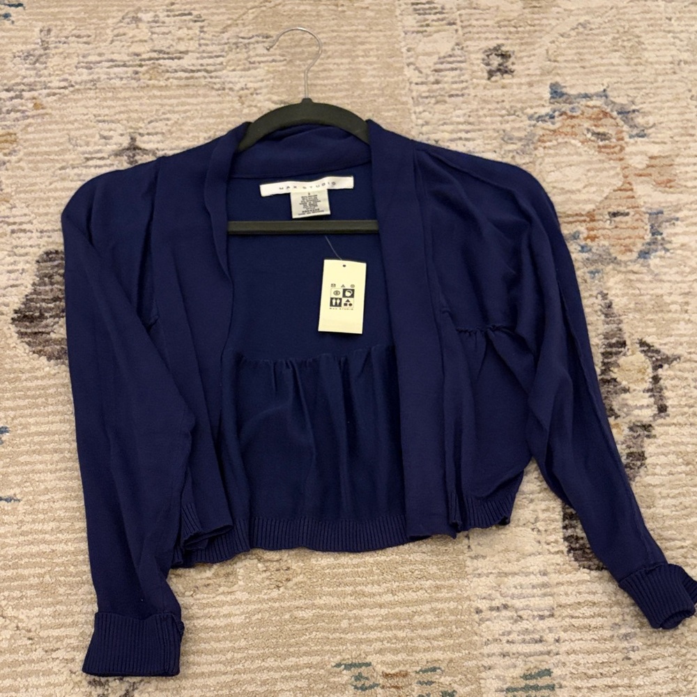 Max Studio Deep Blue Cardigan